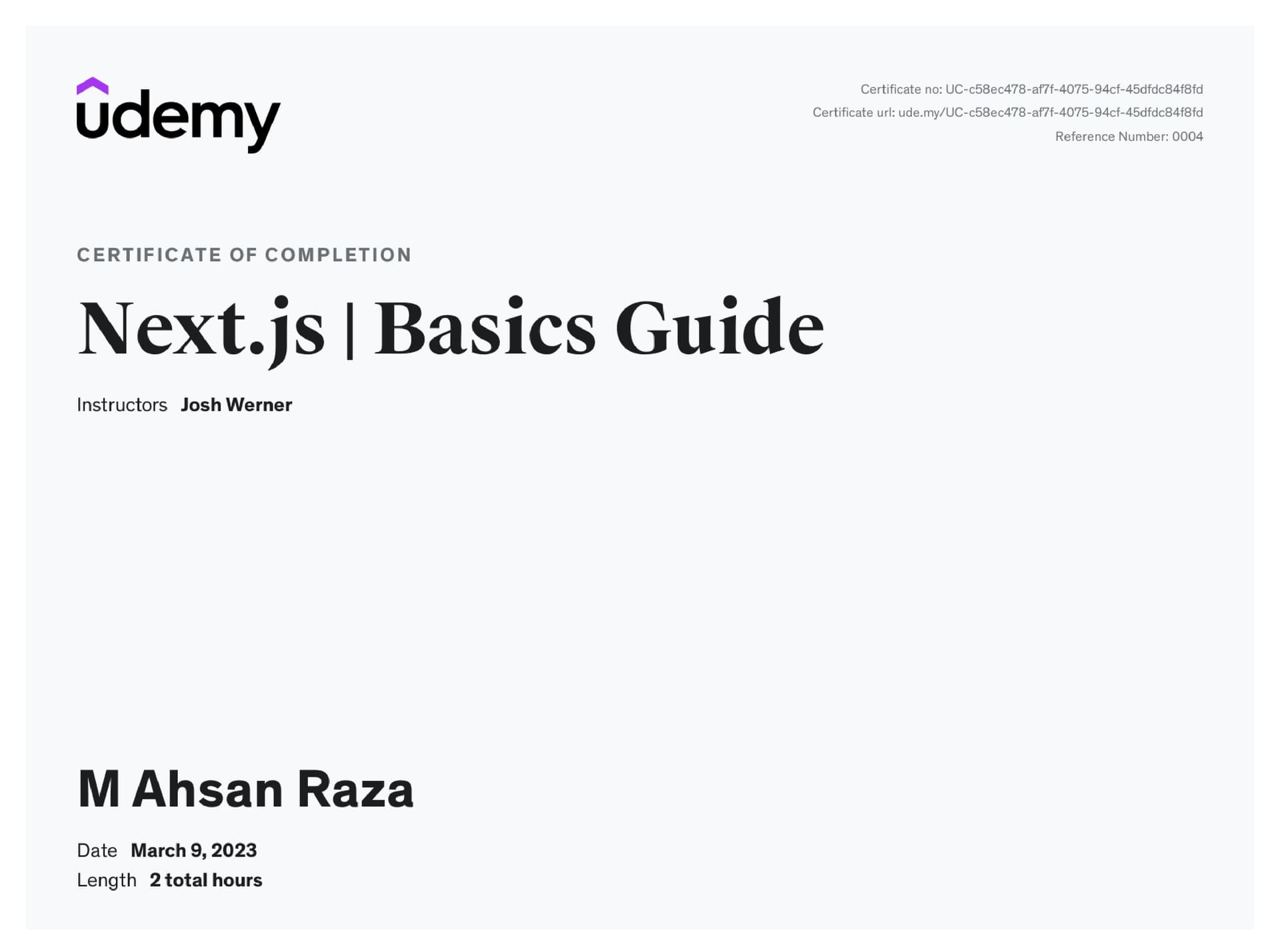 Next.js Certificate