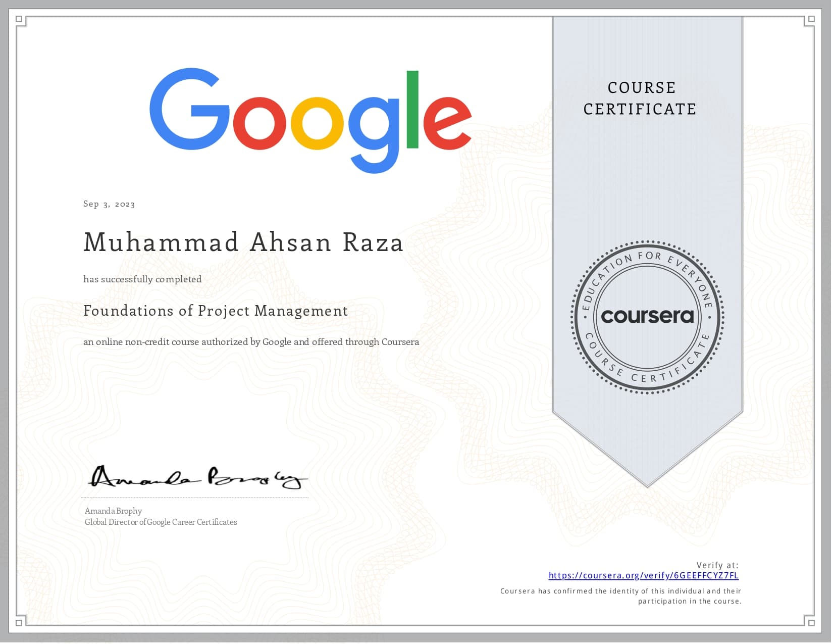 Project Management Certificate