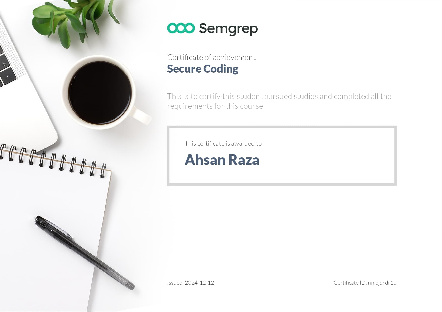 Secure Coding Certificate