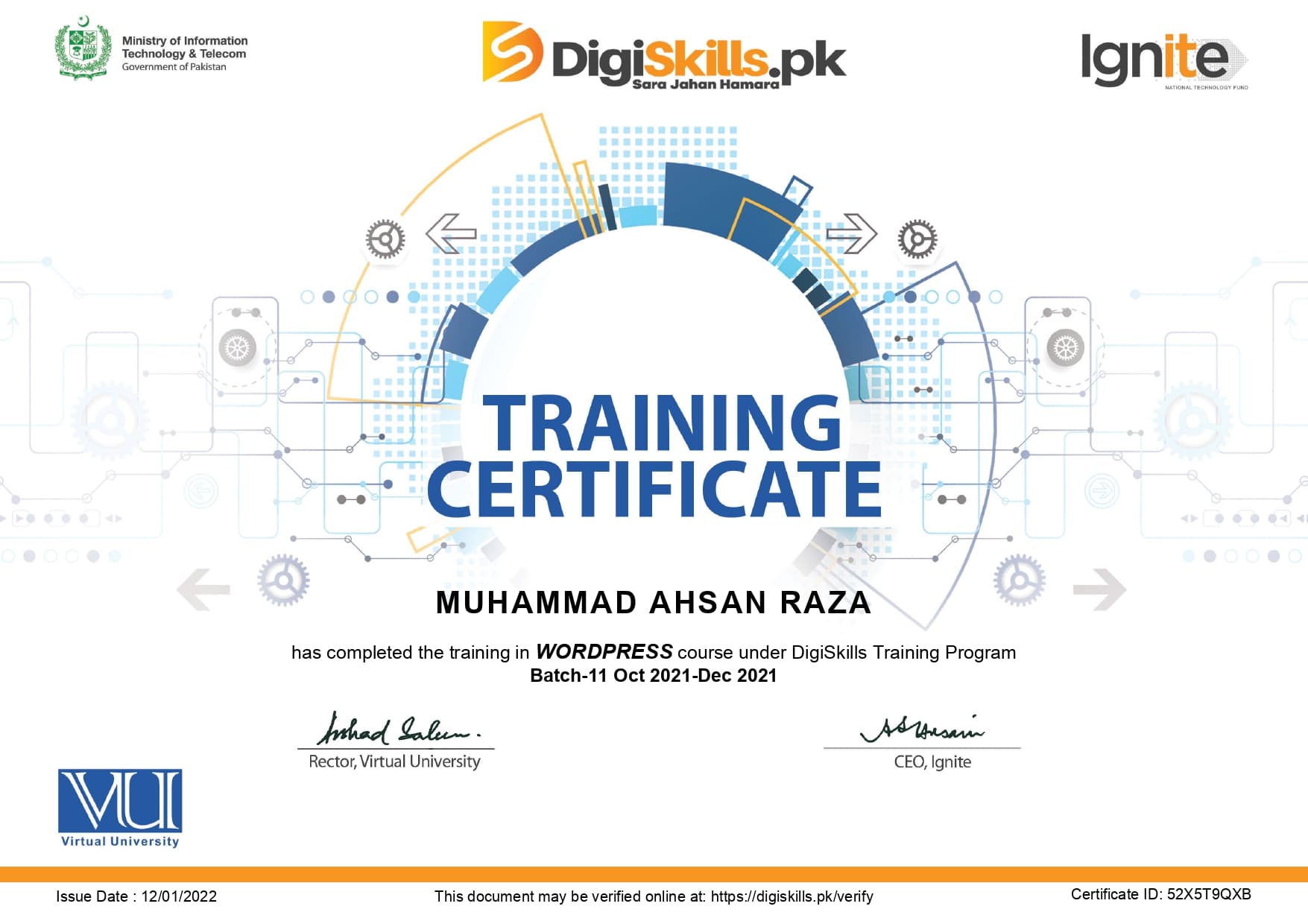 Wordpress Certificate